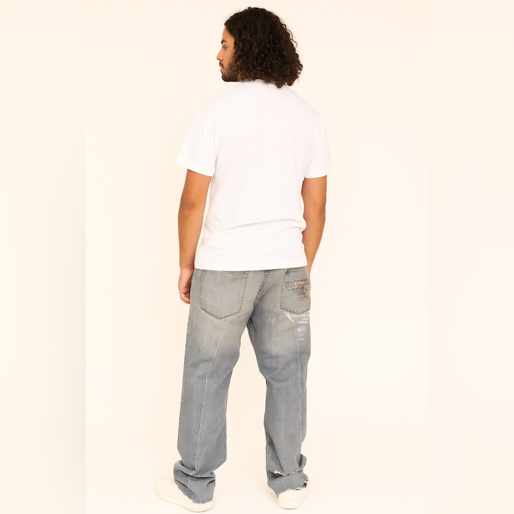 Rocawear Jeans Mens Vntg Baggy Hip Hop Skater Y2K Wide Leg Thrashed Distressed‎ - Picture 3 of 12